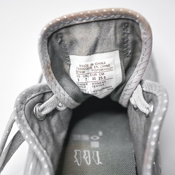 CONVERSE Chuck Taylor Silver Metallic Striped All Star Low Top Sneakers -Women 9 - Picture 10 of 10